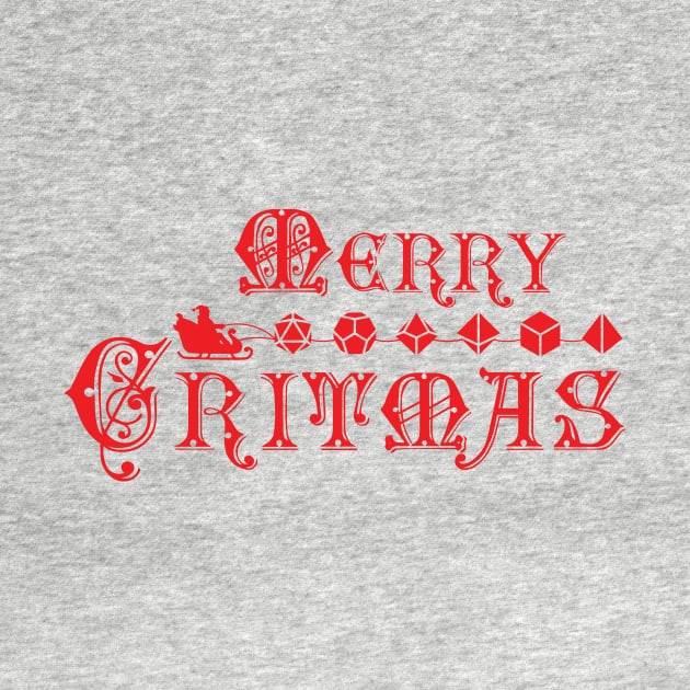 Merry Critmas Santa Sleigh Dice Xmas by OfficialTeeDreams